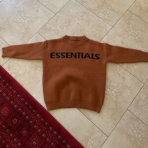Fear of God Essentials Rust Orange Knit Sweater | men’s size m